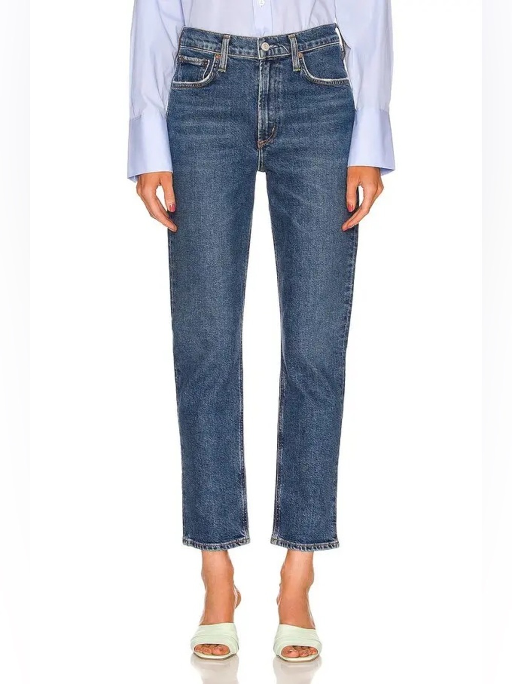 AGOLDE Merrel Mid Rise Straight Leg Jeans in Cinema Wash